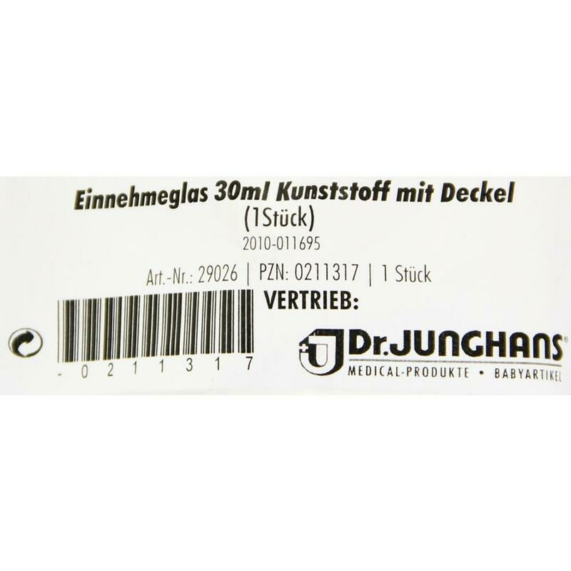 EINNEHMEGLAS graduiert Kunststoff m.Deckel