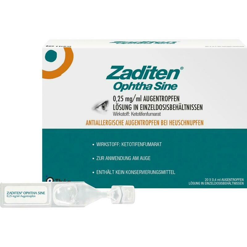 ZADITEN ophtha sine 0,25 mg/ml Augentr.Einzeldos.