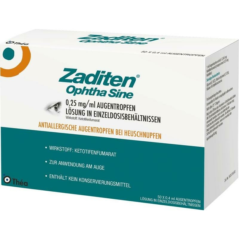 ZADITEN ophtha sine 0,25 mg/ml Augentr.Einzeldos.