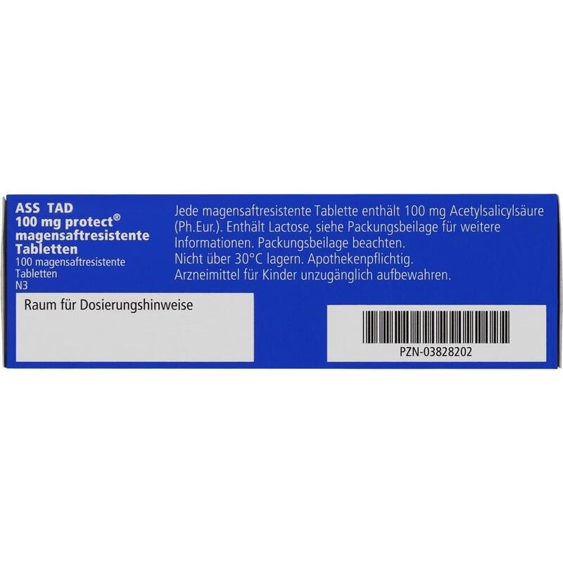 ASS TAD 100 mg protect magensaftres.Filmtabletten