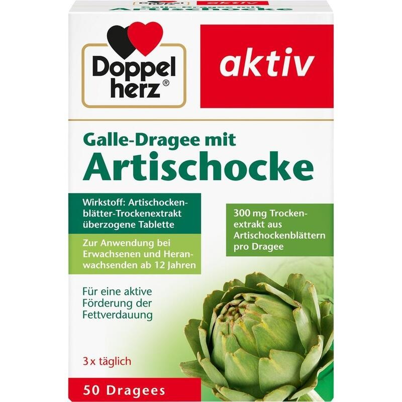 DOPPELHERZ Galle-Dragee mit Artischocke