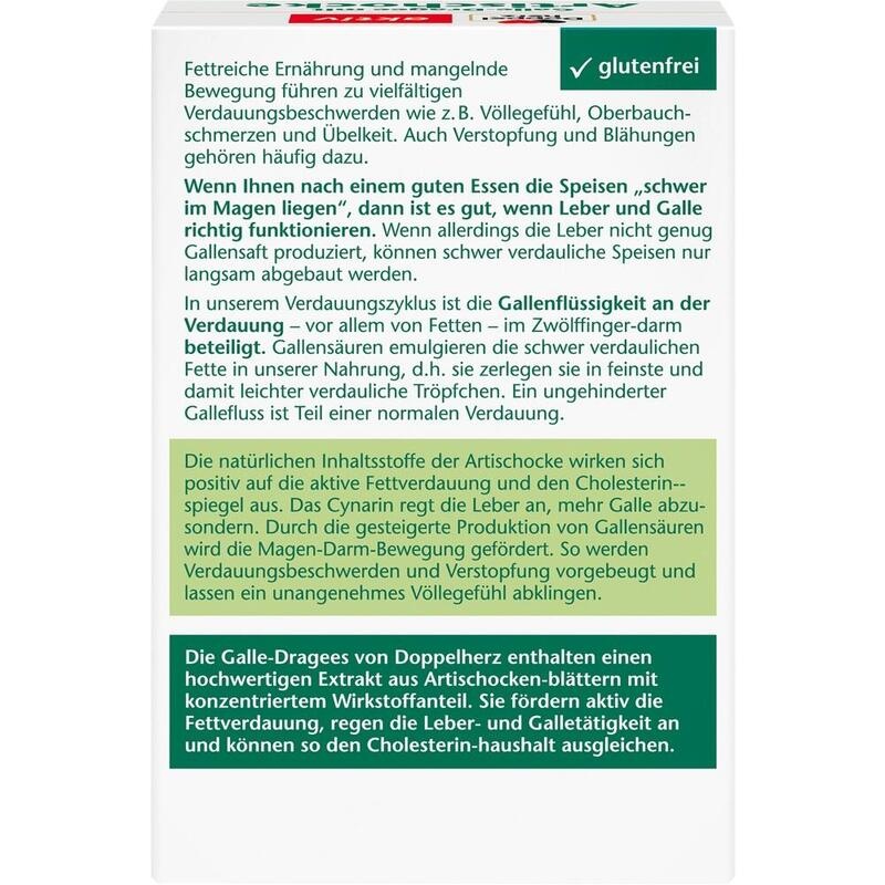 DOPPELHERZ Galle-Dragee mit Artischocke