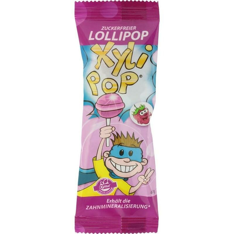 MIRADENT XyliPOP Lolli Zahnpflegelolli Erdbeere