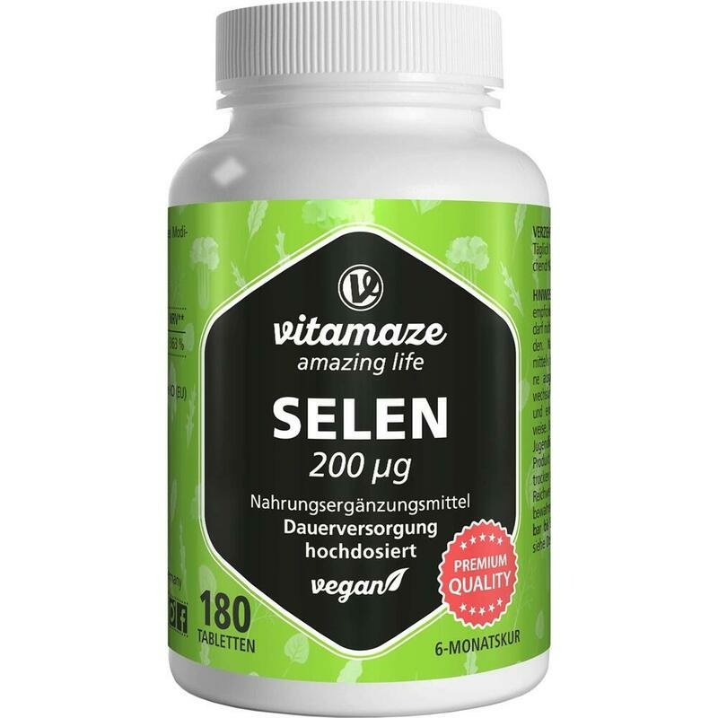 SELEN 200 μg hochdosiert vegan Tabletten
