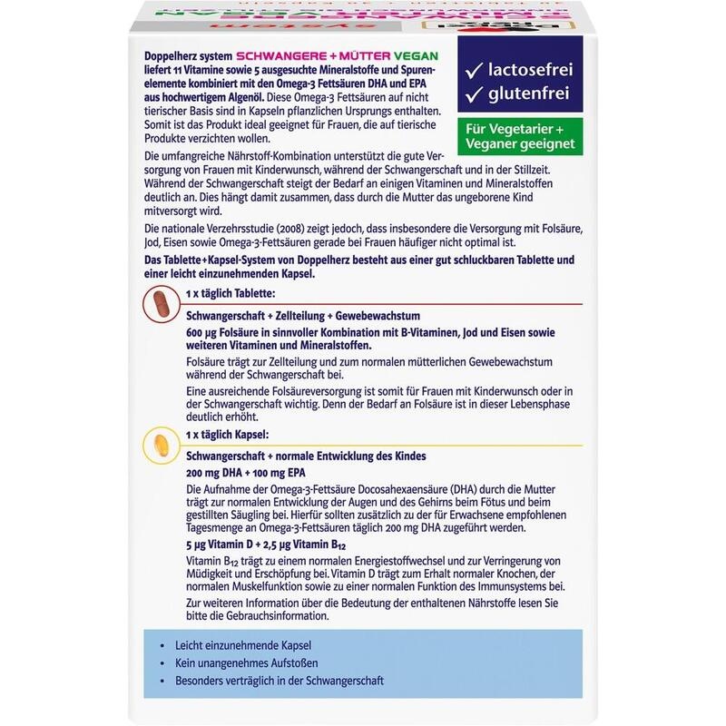 DOPPELHERZ Schwangere+Mütter vegan syst.Kombipack.