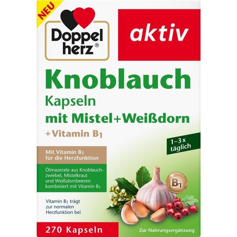 DOPPELHERZ Knobl.Kap.m.Mistel+Weißdorn+Vitamin B1